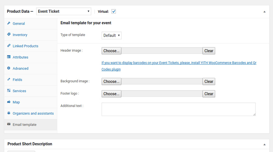 Email template settings