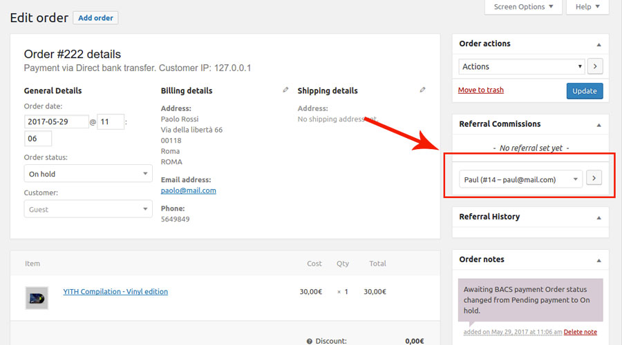 Type the name of new affiliate