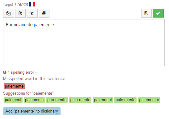 Using a spell checker to correct errors