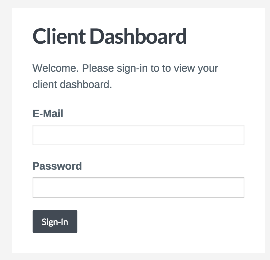 client dash sign in