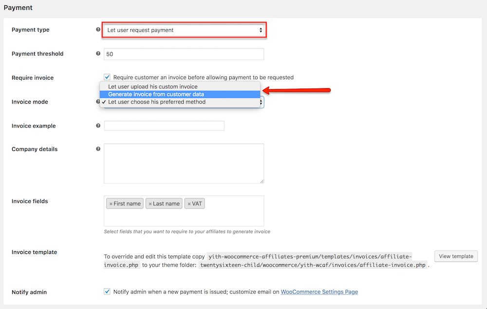 let user request payment