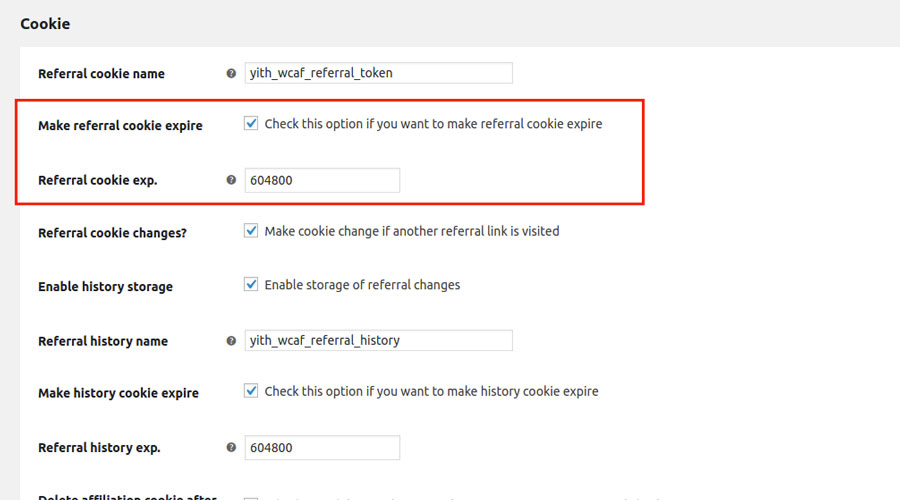 Make referral cookie expire