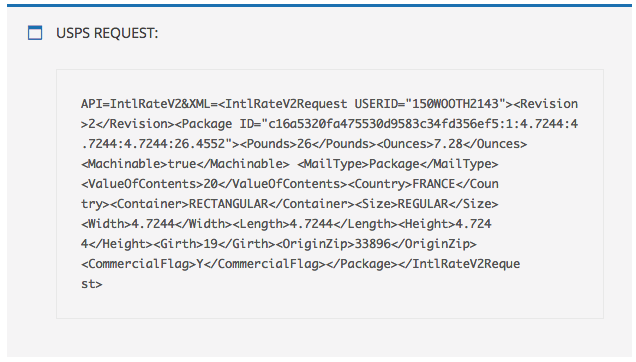 USPS debug mode sample