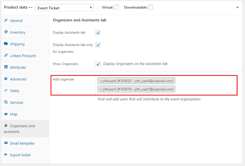 organizers and assistants