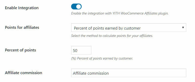 percent of affiliate commission