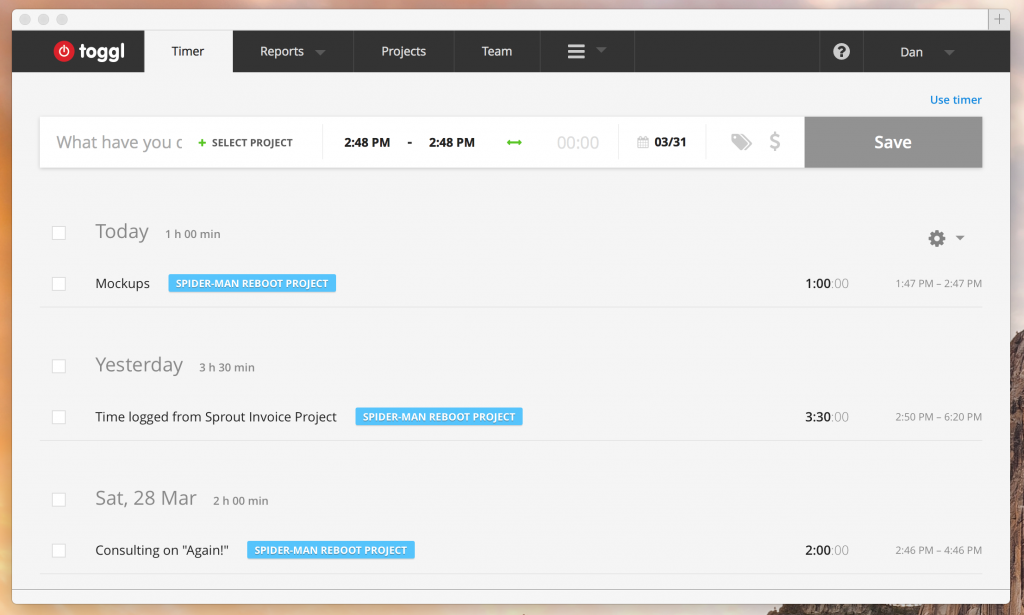 Time added automatically