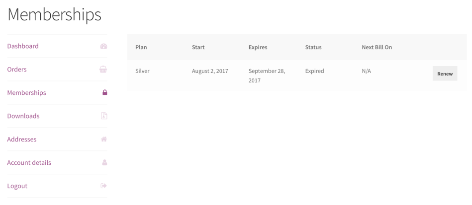 WooCommerce Memberships: Renew expired membership