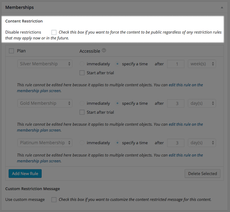 WooCommerce Memberships Make content public