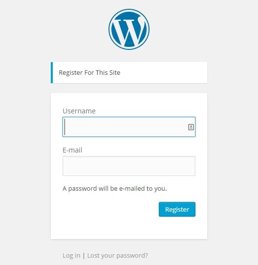 wordpress registration form